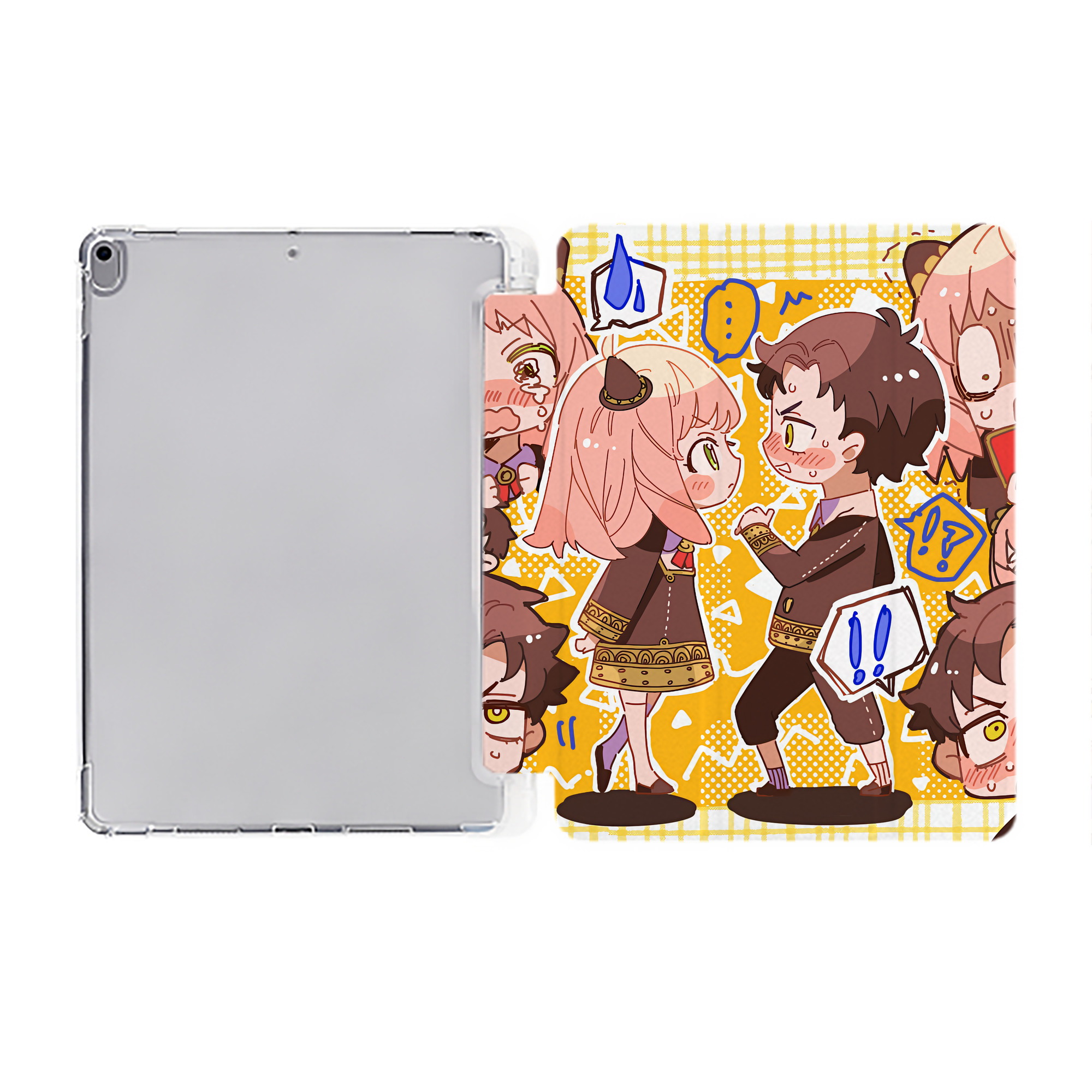 （画像用） SPY×FAMILY间谍家家酒 IPad ケース ペン収納付き 三つ折りスタンド PUレザー×シリコン 対応機種9.5/10.5/10.9インチ